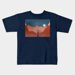 Landscape of mountainous at night Kids T-Shirt